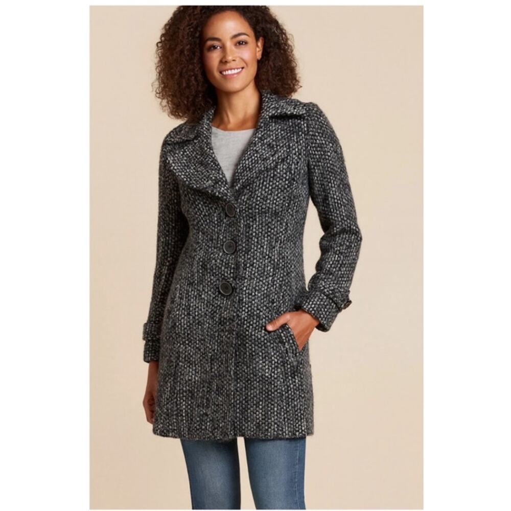 Cabi Women's Tweed Car Coat Style 530 Size L  Textured Jacket